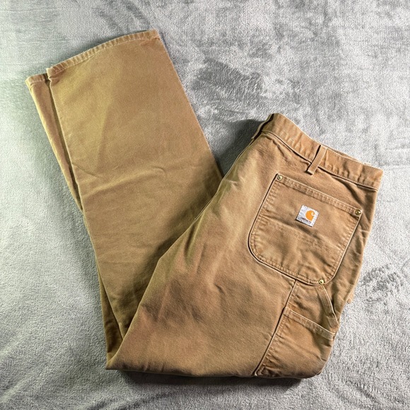 VTG Carhartt B01-BRN Double Knee Carpenter Mens Pants 42x34 Brown USA Made